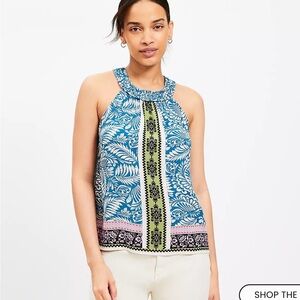 Women’s Loft bohemian print tank top blouse. NWT size XS